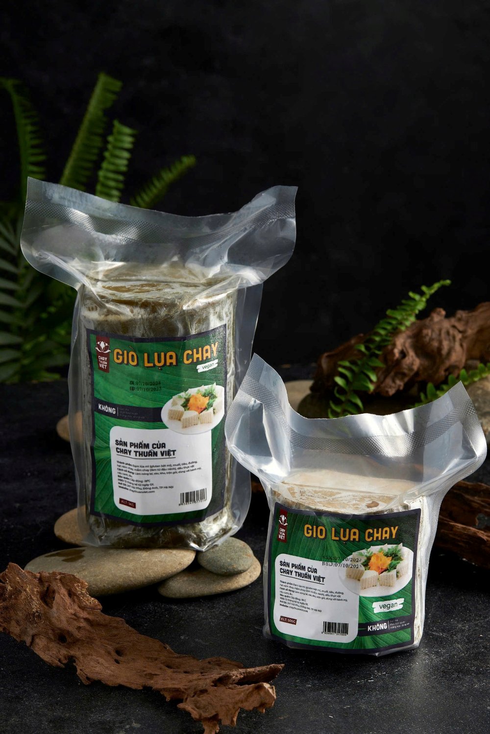 Giò lụa chay gói 1kg và 500g - Chay Thuần Việt